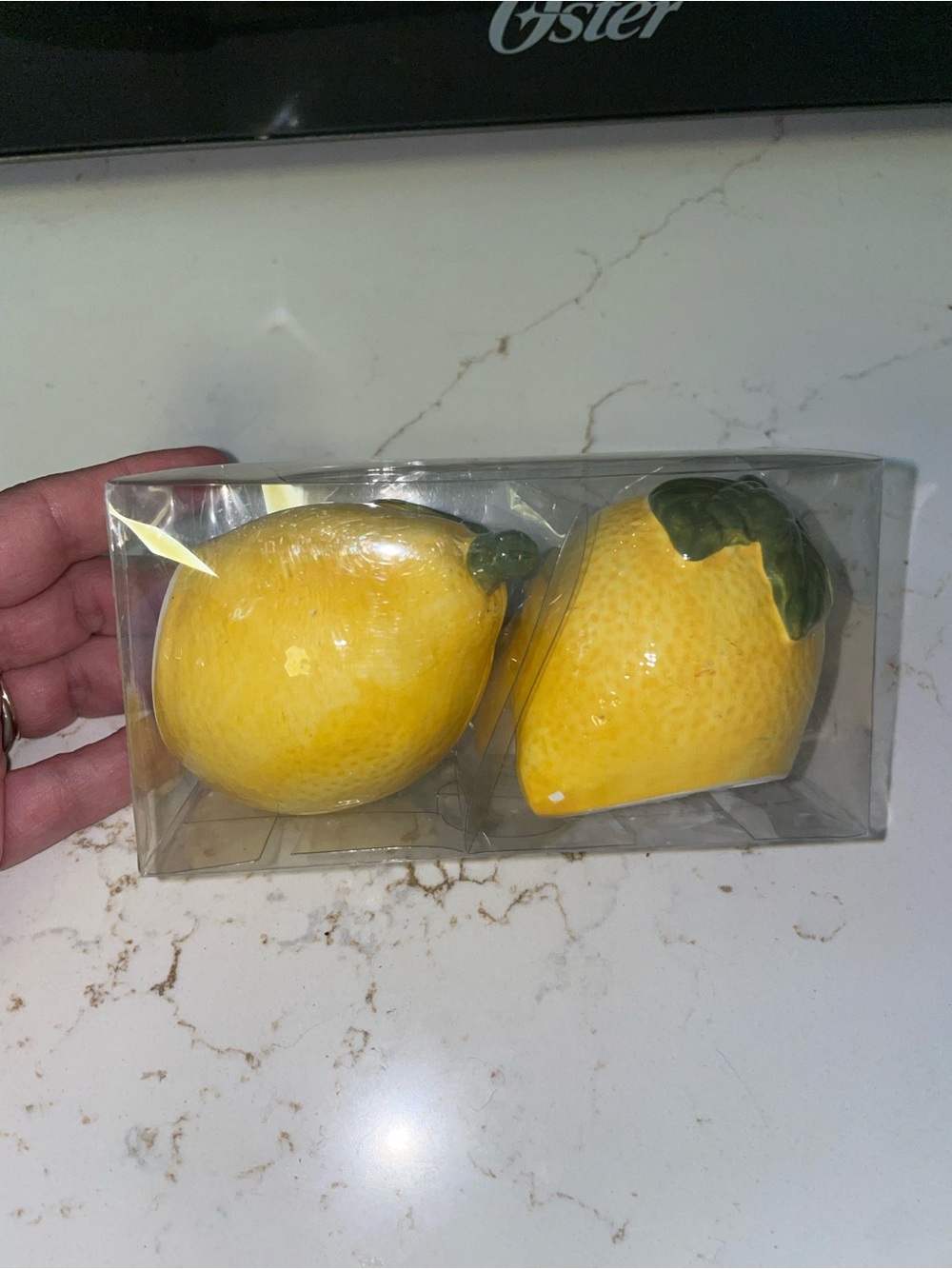 Ceramic Lemon Salt & Pepper Shakers - Bright Yellow